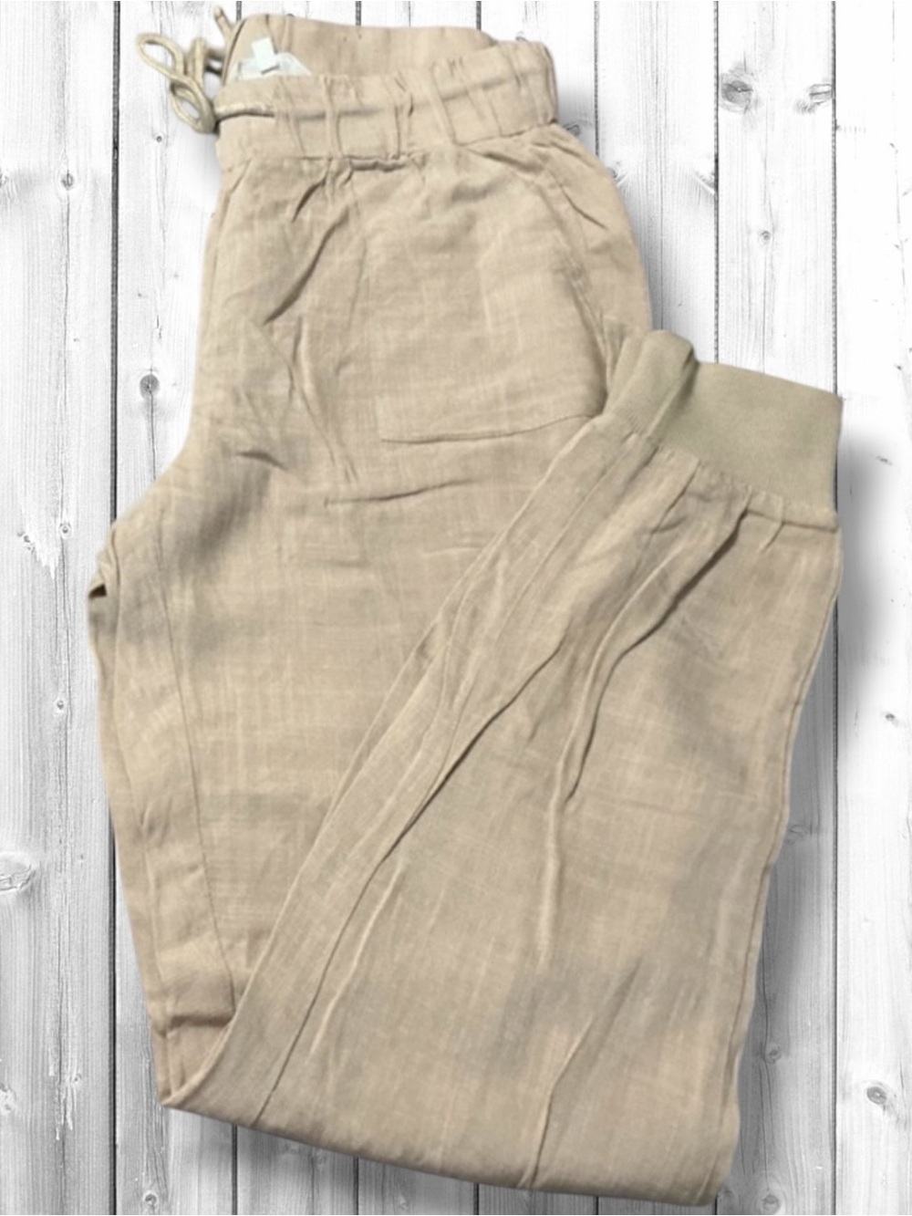 🌼AMARYLLIS BEIGE LIGHTWEIGHT DRAWSTRING JOGGERS